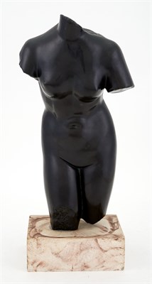 Lot 361 - Composition Female Torso on Faux Marbleized...