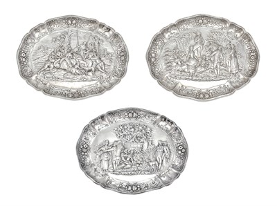 Lot 184 - Set of Three Continental Silver Cabinet...