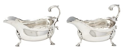 Lot 154 - Pair of George III Sterling Silver Sauceboats...