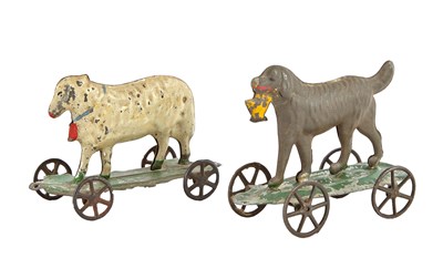 Lot 88 - Group of Three Tin Toys Comprising a dog with...