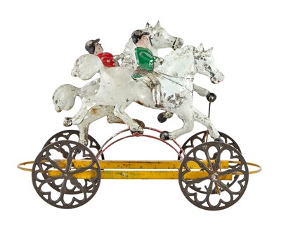 Lot 62 - Two Horse Tin Pull Toy Amazing articulated...