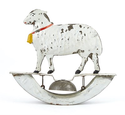 Lot 103 - Two Tin Goats with Bells on Rockers One Black...
