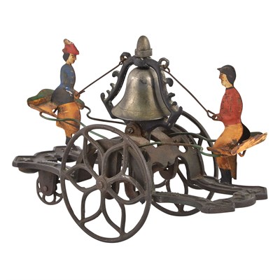 Lot 101 - See-Saw Bell Ringer with Two Figures Cast Iron...