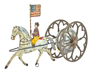 Lot 109 - Patriotic Rider with Chime Bell Tin and Cast...