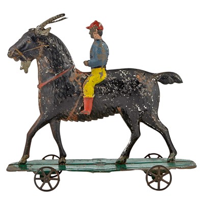 Lot 56 - Large Billy Goat with Rider Tin Toy Large...