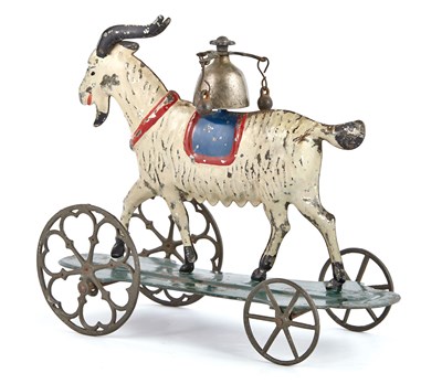 Lot 107 - Goat on Platform Tin Bell Toy Althof, Bergmann...
