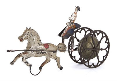 Lot 110 - Women on Sulky with Chime Bell Tin and Cast...