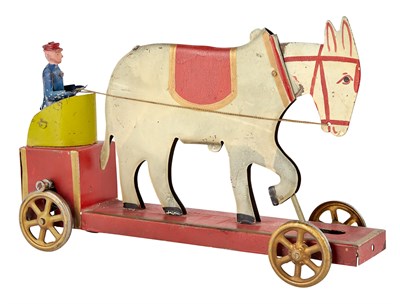 Lot 79 - Large White Articulated Mule White tin mule on...