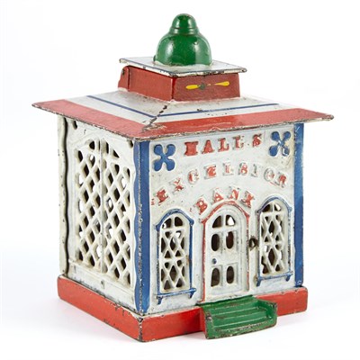 Lot 46 - Hall's Excelsior Cast Iron Bank J & E Stevens...