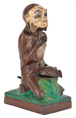 Lot 24 - Monkey and Coconut Cast Iron Mechanical Bank J...