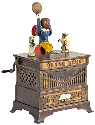 Lot 26 - Organ Bank with Cat and Dog Cast Iron...