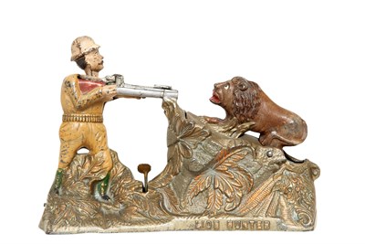 Lot 23 - Lion Hunter Cast Iron Mechanical Bank J & E...