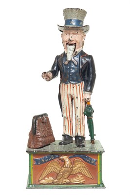 Lot 35 - Uncle Sam Cast Iron Mechanical Bank Shepard...