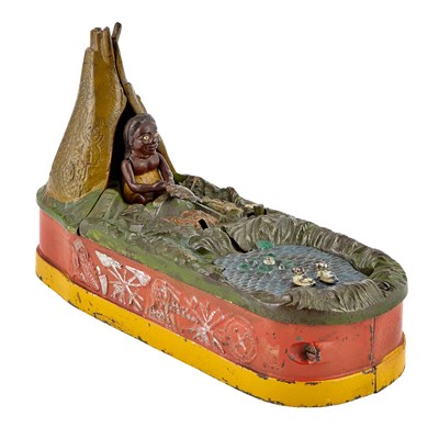 Lot 9 - Chief Big Moon Cast Iron Mechanical Bank J & E...