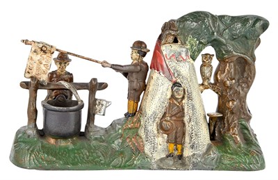 Lot 7 - Boy Scout Camp Cast Iron Mechanical Bank J & E...