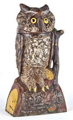 Lot 28 - Owl Turns Head Cast Iron Mechanical Bank J & E...