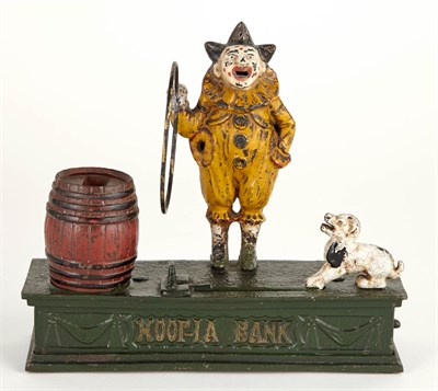 Lot 19 - Hoop-La Cast Iron Mechanical Bank John Harper...