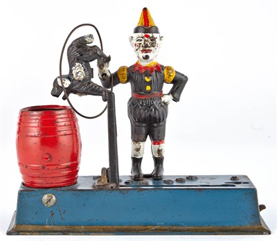 Lot 20 - Two Trick Dog Cast Iron Solid Base Mechanical...