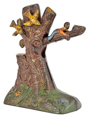 Lot 6 - Boy Robbing the Bird's Nest Cast Iron...