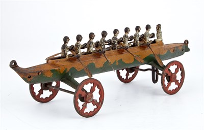 Lot 130 - Eight Man Racing Scull with Coxswain Cast Iron...