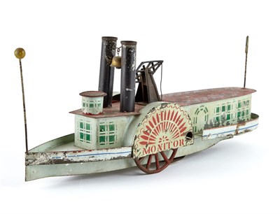 Lot 118 - Early American Tin Boat of Monitor Spring...