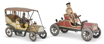 Lot 1370 - Lithographed Tin Wind-Up Toy Car With a cloth...