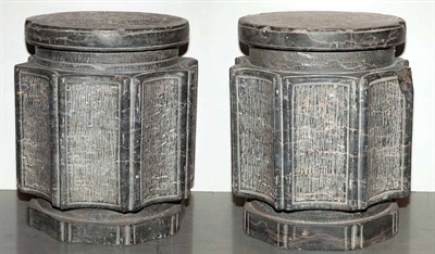 Lot 335 - Pair of Chinese Carved Stone Garden Seats...