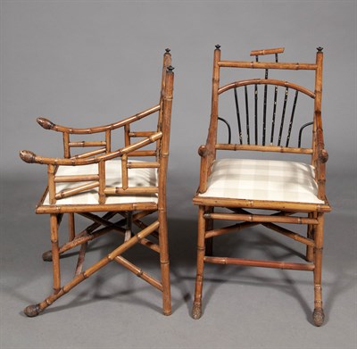 Lot 337 - Pair of Napoleon III Bamboo and Part-Ebonized...