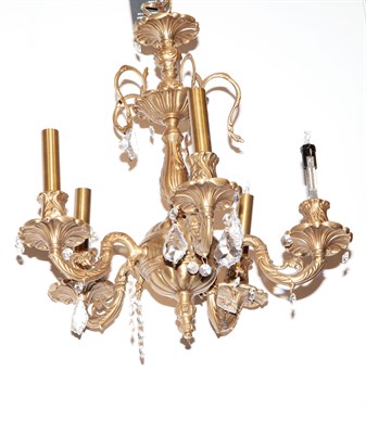 Lot 228 - Louis XVI Style Gilt-Metal Five-Light...