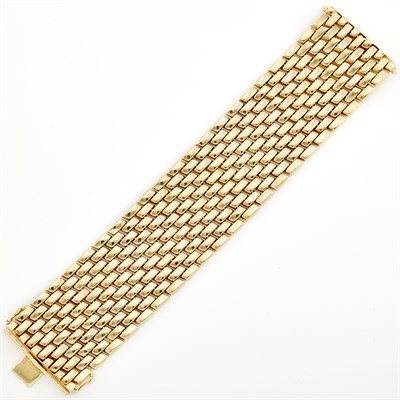 Lot 1614 - Wide Gold Bracelet