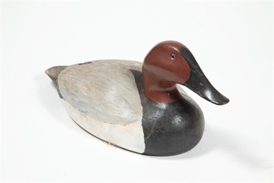 Lot 202 - CANVASBACK DUCK DECOY Carved and painted...