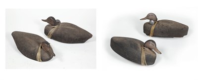 Lot 57 - TWO PAIRS OF AMERICAN BLACK DUCK DECOYS Four...