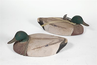 Lot 207 - TWO MALLARD DRAKE DECOYS Two carved and...