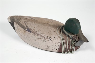 Lot 208 - MALLARD DUCK DECOY Carved and painted decoy of...