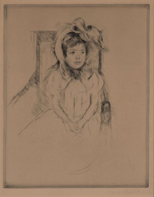 Lot 27 - Mary Cassatt (1844-1926) MARGOT WEARING A...