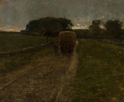 Lot 62 - Childe Hassam American, 1859-1935 Haywagon in...