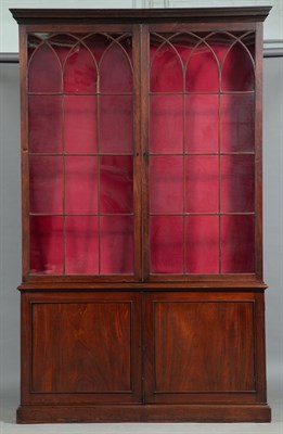 Lot 557 - George III Mahogany Bookcase Cabinet Height 9...