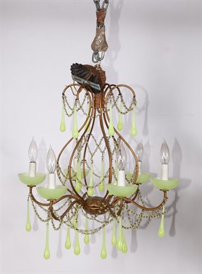 Lot 377 - Louis XV Style Gilt-Metal and Green Opaline...