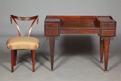 Lot 122 - Art Deco Style Rosewood Desk and Chair Height...