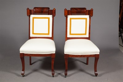 Lot 318 - Pair of Mahogany Side Chairs Height 39 inches,...