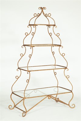Lot 299 - Gilt-Metal and Glass Rope Work Four-Tier...
