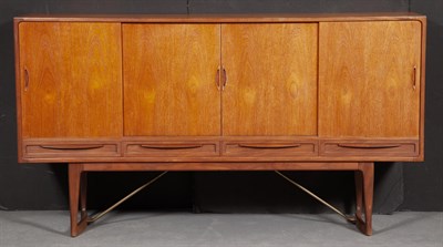 Lot 355 - Danish Teak and Brass Sideboard Model no. 38,...