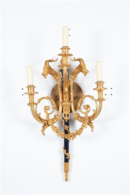 Lot 294 - Louis XVI Style Gilt and Patinated Metal Three...