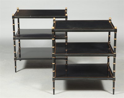 Lot 576 - Pair of Black-Painted and Parcel-Gilt...