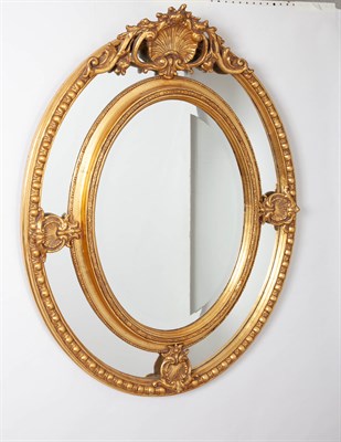 Lot 486 - Régence Style Giltwood Border Glass Mirror...
