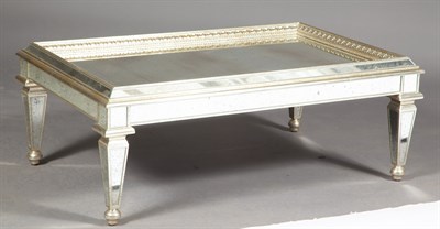 Lot 565 - Silver Painted Mirrored Low Table Height 18...
