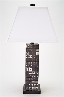 Lot 427 - Painted Composition Lamp in the Form of...