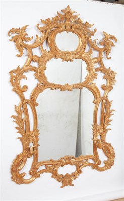 Lot 343 - Rococo Style Giltwood Mirror Height 5 feet,...