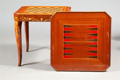 Lot 298 - Italian Walnut and Marquetry Games Table and...