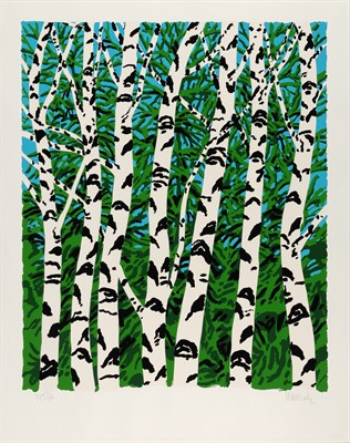 Lot 196 - Neil Welliver (1929-2005) BIRCHES Color...